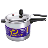 Panela De Pressão 4,5L Alumínio Polido Alto Brilho Panelux - Preto