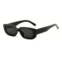 Óculos De Sol Hype Retro Vintage Retangular Preto Unissex - Preto - Único