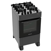 Fogão 4 Bocas a Gás Atlas Mônaco Top Glass Mesa de Vidro e Acendimento Automático Branco Bivolt - Bivolt