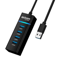 Hub Cabo Usb 3.0 Extensor 4 Portas Hd Pen Drive Exbom UH-30A