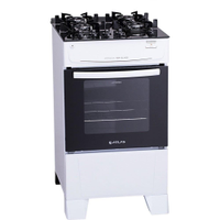 Fogão 4 Bocas a Gás Atlas Mônaco Top Glass Mesa de Vidro e Acendimento Automático Branco Bivolt - Bivolt