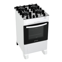 Fogão 4 Bocas a Gás Atlas Mônaco Top Glass Mesa de Vidro e Acendimento Automático Branco Bivolt - Bivolt
