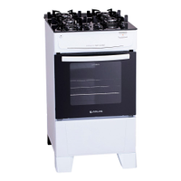 Fogão 4 Bocas a Gás Atlas Mônaco Top Glass Mesa de Vidro e Acendimento Automático Branco Bivolt - Bivolt