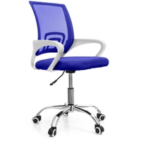 Cadeira de Escritório Secretária Base Cromada com Rodinha Fortt Lisboa Azul - CSF02-A - Azul Royal