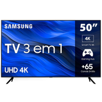 Smart TV 50" Ultra HD 4K Samsung 50CU7700 com processador Crystal 4K, Gaming Hub, Visual livre de cabos, Tela sem limites e Alexa built in