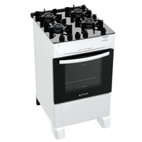 Fogão 4 Bocas a Gás Atlas Mônaco Top Glass Mesa de Vidro e Acendimento Automático Branco Bivolt - Bivolt