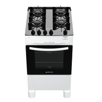 Fogão 4 Bocas a Gás Atlas Mônaco Top Glass Mesa de Vidro e Acendimento Automático Branco Bivolt - Bivolt