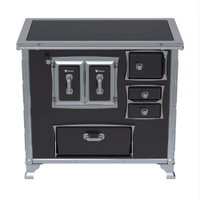 Fogão a Lenha N° 02 Século XVIII Premium Preto Gabinete Chapa Vitrocerâmica Sem Tampa - Venax
