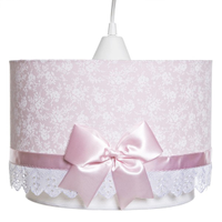 Lustre Tubular Duplo Rosa Com Laço Quarto Bebê Infantil