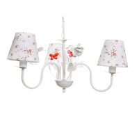 Lustre 3L Floral Vermelho Quarto Bebê Infantil
