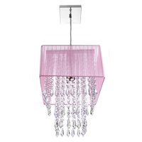 Lustre Para Sala De Cupula Cristal Acrílic Marrycrilic Rosa