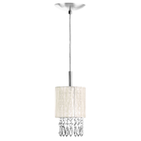 Lustre Pendente Redondo Cupula Cganza Cristal Acrílic Bege