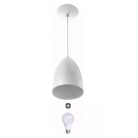 Lustre Pendente Cone Alumínio 20x14cm Branco + Lampada