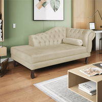 Recamier Diana 140cm Lado Esquerdo Suede Bege - Amarena Móveis
