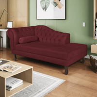 Recamier Diana 185cm Lado Direito Suede Bordô - Amarena Móveis
