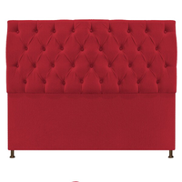 Cabeceira Sofia 140 cm Casal Suede Vermelho - Amarena Móveis