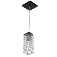Pendente Quadrado Clearcrillic Cristal Acrílico Preto