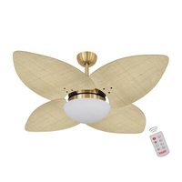 Ventilador de Teto Dormamu Dourado 4 Pás Palmae Natural 127V