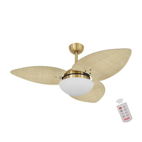 Ventilador de Teto Dormamu Dourado 3 Pás Palmae Natural 220V