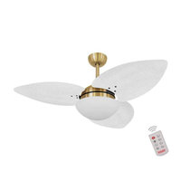 Ventilador de Teto Kovalski Dourado 3 Pás Palmae Branco 127V