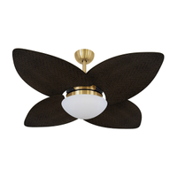 Ventilador de Teto Kovalski Dourado 4 Pás Palmae Tabaco 127V
