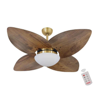 Ventilador de Teto Kovalski Dourado 4 Pás Rádica Imbuia 127V