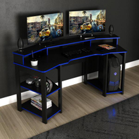 Mesa Gamer Multimoveis CR25062 Preta/Azul