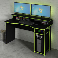 Mesa Gamer Multimoveis CR25050 Preta/Verde