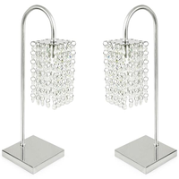Kit 2 Abajur Clearcrillic Cristal Acrílico Quadrado Escovado