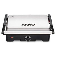 Grill Elétrico Hambúrguer Carne Legumes Arno Dual 1100W 110V - 220V