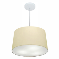 Pendente Cone Md-4247 Cúpula em Tecido 30/45x40cm Algodão Crú - Bivolt