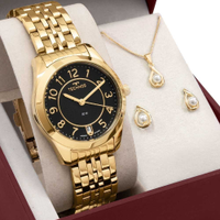 Kit Relógio Technos Feminino Boutique com Colar e Brincos 2115KNJS/K4P