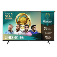Smart TV 58 Hisense 58A6NV DLED 4K UHD HDR10+ Dolby Vision Controle por Voz Alexa AirPlay