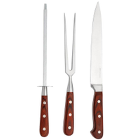 Conjunto de Faca Fracalanza Hanzo Wood em Aço Inox - 3 Peças