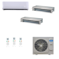 Ar Condicionado Mini VRF Inverter Hi Wall Midea Atom 28000 BTUs (2x 9000 + 12000) Quente Frio - 220V