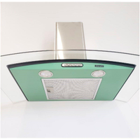 Coifa de Parede Terim Vidro Curvo Verde Chá Inox 70 cm - 110V
