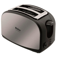 Torradeira French Toast Philco com 8 Níveis de Tostagem - Inox/Preto - 110V