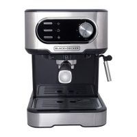 Cafeteira Espresso Black+Decker CE1100G Gourmand Gris 1100W Multifunções 1,5L Inox - 110V