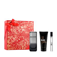 Kit perfume masculino carolina herrera 212 vip black elixir eau de parfum elixir 100ml gel de banho 100ml e elixir eau de parfum elixir 10ml