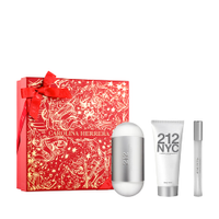 Kit perfume feminino carolina herrera 212 nyc eau de toilette 10ml e 100ml loção hidratante corporal 100ml