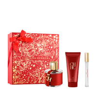 Kit perfume feminino carolina herrera eau de toilette 10ml e 100ml creme corporal 100ml
