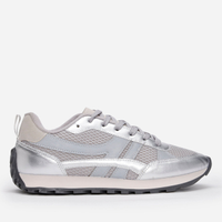 Tênis casual com recorte e refletivos mindset prateado