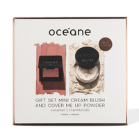 Kit océane gift set mini cream blush e pó solto cover me up powder