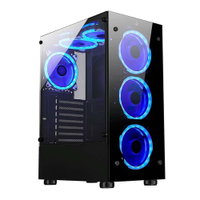 Gabinete Gamer Rise Mode Glass 06X MidTower S/Fan S/Fonte Vidro Temperado Preto - RM-CA-06X-FB