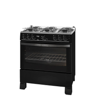 Fogão à Gás Itatiaia Waves 6 Bocas Preto Mesa Inox Forno 88,5 L-Bivolt - Bivolt