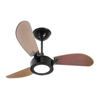 Ventilador De Teto Venti-Delta New Light Led Com 3 Pás Tabaco / Preto - 110V