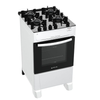 Fogão Atlas 4 Bocas Mônaco Top Glass Automático Mesa de Vidro Forno 50L - Bivolt