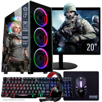 Computador PC Gamer Completo TOB Intel Core i7 SSD 240GB 8GB Teclado Mouse Mouse Pad e Headset Gamer Monitor 19 Windows 10 Pro Trial