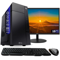Computador Completo TOB Intel Core i3 SSD 240GB Memória 8GB Windows 10 Pro Trial + Teclado e Mouse + Monitor 19" Desktop