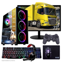 Computador PC Gamer Completo TOB Intel Core i7 SSD 480GB 16GB Teclado Mouse Mouse Pad e Headset Gamer Joystick Monitor 23" Windows 10 Pro Trial